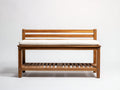 Panche da giardino-Legno massello-Tessuto-120x45x78 cm-Marrone-Crema-Rustico