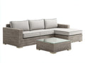 Divani da esterno - Rattan-tessuto-vetro - 248x168x84 cm - Tortora-Beige chiaro - Moderno