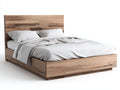 Letto matrimoniale-legno-219x179x105 cm-rovere naturale-contemporaneo