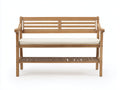 Panche da giardino-Legno massello-Tessuto-128x48x82 cm-Naturale-Crema-Rustico