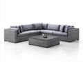 Divani da esterno - Rattan-tessuto - 278x278x84 cm - Grigio chiaro-Grigio scuro - Moderno