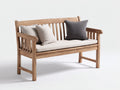 Panche da giardino-Legno massello-Tessuto-136x61x88 cm-Naturale-Beige-Rustico
