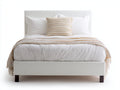 Letto matrimoniale - similpelle - 213x169x103 cm - bianco - minimalista