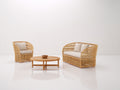 Divani da esterno - Rattan-legno-tessuto - 190x78x82 cm - Naturale-Beige - Mediterraneo