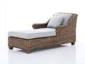 Lettino prendisole-rattan sintetico-legno-185x82x88 cm-grigio chiaro-naturale-stile classico