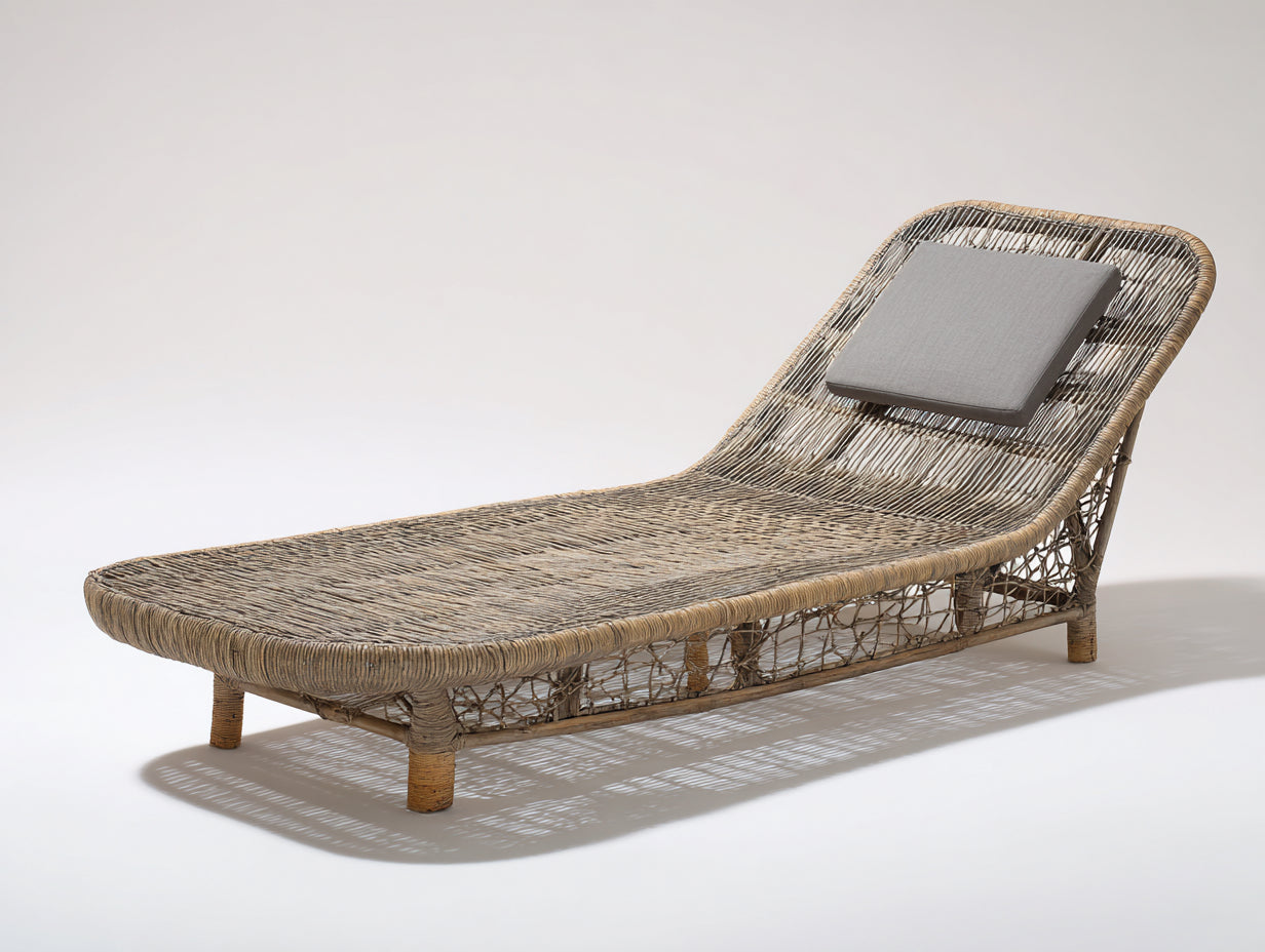 Lettino prendisole-rattan naturale-198x76x71 cm-beige-naturale-stile boho