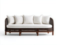 Divani da esterno - Rattan-tessuto - 218x88x92 cm - Marrone scuro-Avorio - Classico