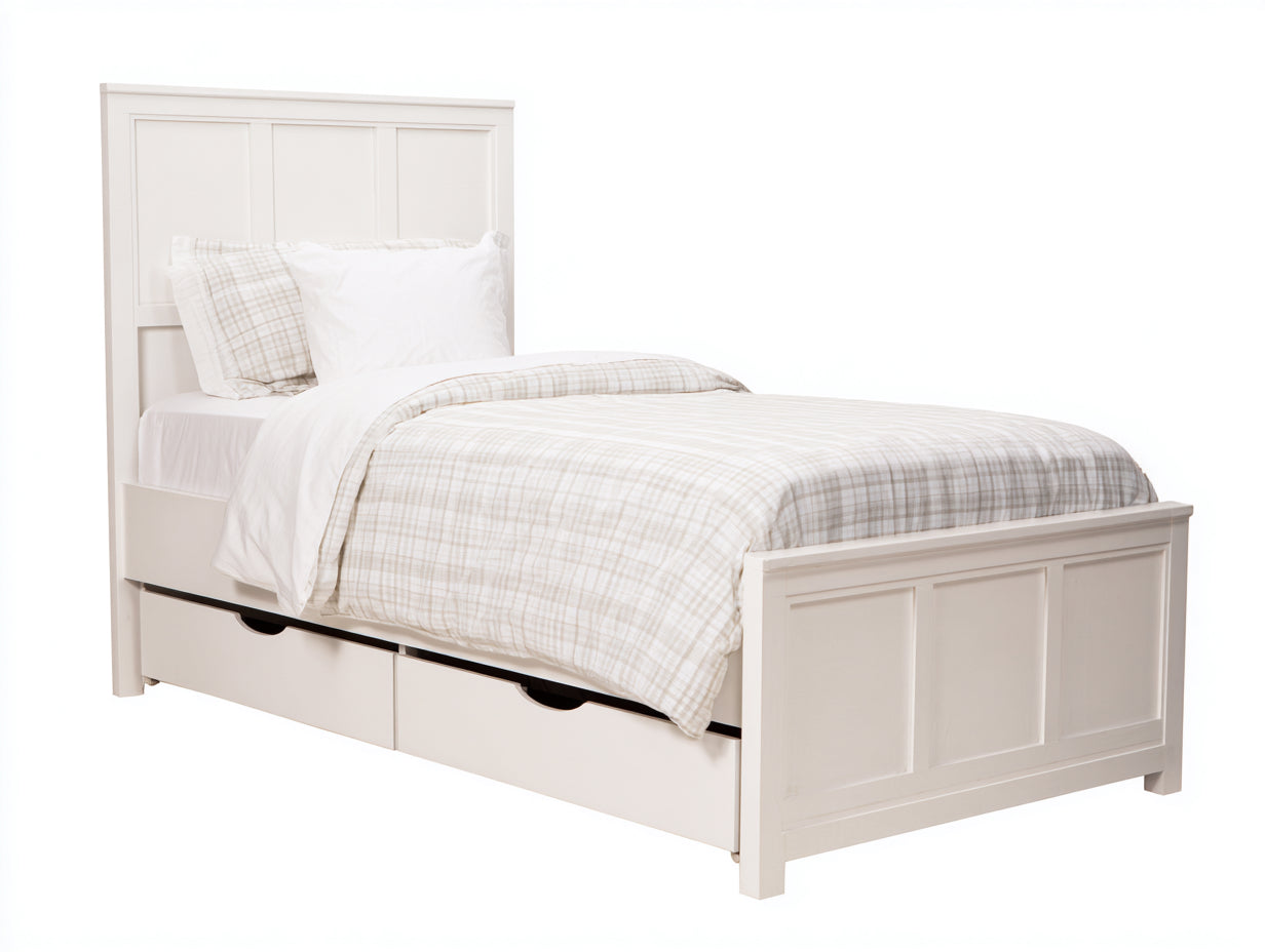 Letto singolo-legno-207x100x118 cm-bianco-rustico