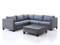 Divani da esterno - Rattan-tessuto - 286x286x86 cm - Grigio chiaro-Azzurro grigiastro - Moderno