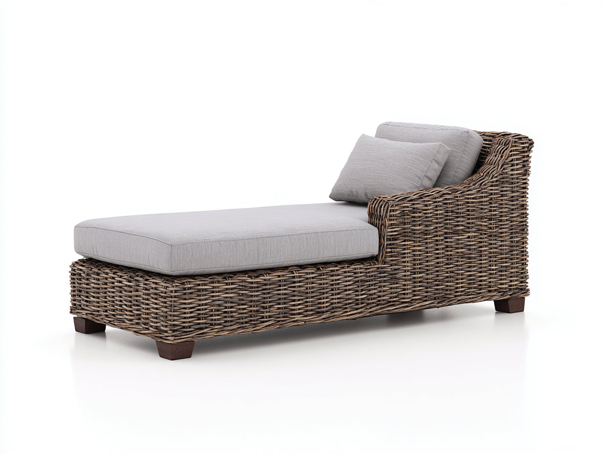 Lettino prendisole-rattan sintetico-legno-183x80x86 cm-grigio chiaro-naturale-stile costiero