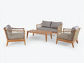 Divani da esterno - Legno-corda-tessuto - 178x78x82 cm - Naturale-Grigio chiaro - Scandinavo