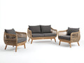 Divani da esterno - Legno-rattan-tessuto - 152x78x84 cm - Naturale-Grigio antracite - Scandinavo