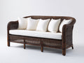 Divani da esterno - Rattan-tessuto - 212x86x92 cm - Marrone scuro-Avorio - Classico