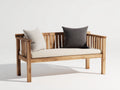 Panche da giardino-Legno massello-Tessuto-125x58x82 cm-Naturale-Crema-Rustico